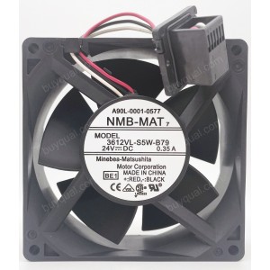 NMB 3612VL-S5W-B79 24V 0.35A 3 wires Cooling Fan - Special plug