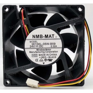 NMB 3615KL-05W-B59 24V 0.32A 3wires Cooling Fan