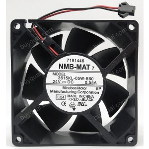 NMB 3615KL-05W-B60 24V 0.55A 2wires cooling fan - Original New
