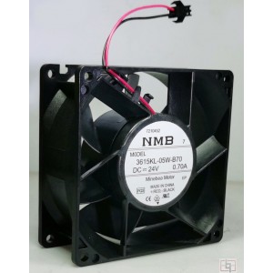 NMB 3615KL-05W-B70 3615KL-05W-B70-EQ1 24V 0.7A 2wires Cooling Fan - New