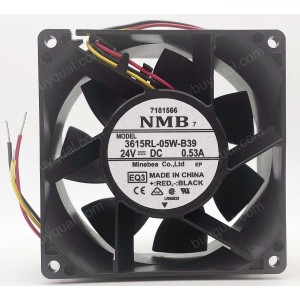 NMB 3615RL-05W-B39 -EQ1 -EQ2 -EQ3 24V 0.53A 3wires Cooling Fan - Picture need