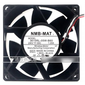 NMB 3615RL-05W-B60 24V 1.20A 2wires cooling fan - New