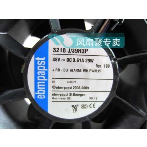 Ebmpapst 3218J/39H3P 48V 0.61A 29W 4wires cooling fan