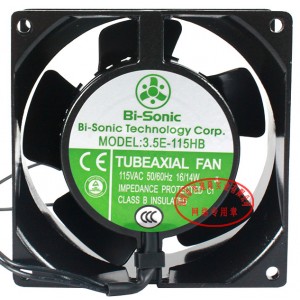 Bi-sonic 3.5E-115HB 115V 16/14W 2wires Cooling Fan