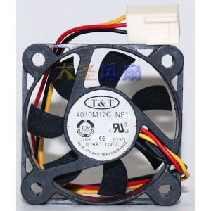 T&T 4010M12C NF1 12V 0.16A 3wires H Cooling Fan