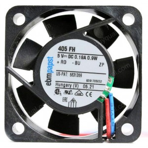 Ebmpapst 405FH 5V 180mA 0.9W 2wires Cooling Fan - Original New