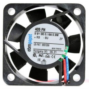 Ebmpapst 405FH 5V 180mA 0.9W 2wires Cooling Fan - Original New