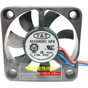 T&T 4010M05C NF6 5V 0.19A 3wires Cooling Fan 