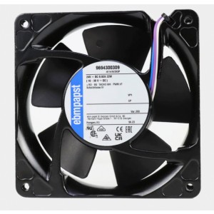 Ebmpapst 4114N/2H3P ( VUC0119YUJBS 9694300309 ) 24V 0.92A 22W 4wires Cooling Fan - Original New