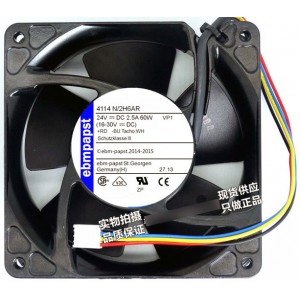 Ebmpapst 4114N/2H6AR 24V 2.5A 60W 4wires Cooling Fan 