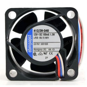 Ebmpapst 412/2H-048 12V 100mA 1.2W 3wires Cooling Fan