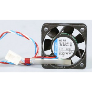 Ebmpapst 412F/2 12V 55mA 0.7W 3wires Cooling Fan