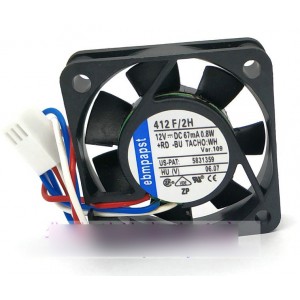 Ebmpapst 412F/2H 12V 67mA 0.8W 3wires Cooling Fan