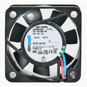 Ebmpapst 412FH ( VWCA040FHDCS 9291705004 ) 12V 0.08A 0.8W 2wires Cooling Fan - Original New