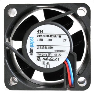 Ebmpapst TYP 414 24V 42MA 1W 2wires Cooling Fan