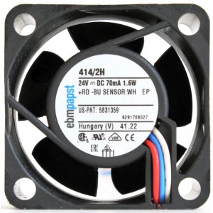 Ebmpapst 414/2H 24V 70mA 1.6W 3wires Cooling Fan 