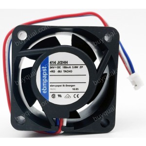 Ebmpapst 414J/2HH 24V 150mA 3.6W 3wires Cooling Fan