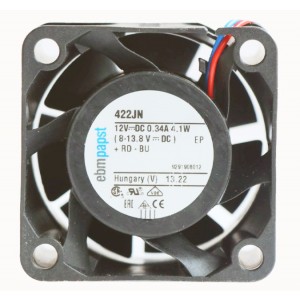 Ebmpapst 422JN 12V 0.34A 4.1W 2wires Cooling Fan 
