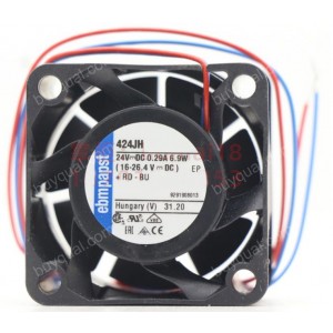 Ebmpapst 424JH 24V 0.29A 6.9W 2wires Cooling Fan  - New