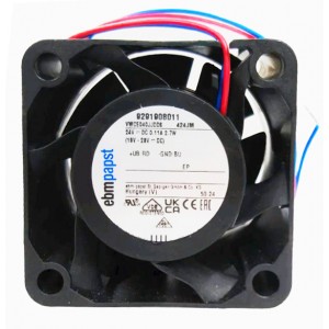 Ebmpapst 424JM VWCE040JJDDS 9291908011 24V 0.11A 2.7W 2wires Cooling Fan
