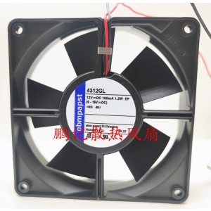 Ebmpapst 4312GL 12V 100MA 1.2W 2wires Cooling Fan