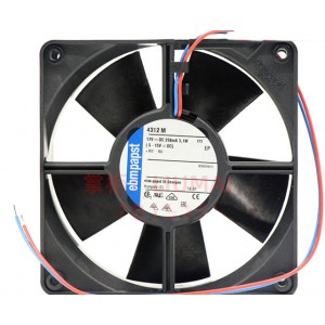 Ebmpapst 4312M 12V 258mA 3.1W 2wires Cooling Fan - New