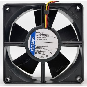Ebmpapst 4314/12 24V 210mA 5.0W 3wires Cooling Fan