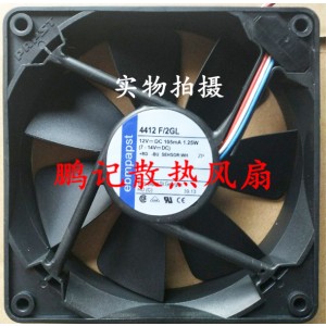 Ebmpapst 4412F/2GL 12V 1.25W 3wires Cooling Fan