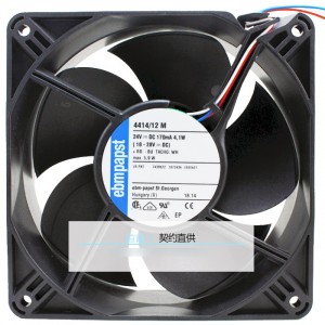 Ebmpapst 4414/12M 24V 0.17A 4.1W 3wires Cooling Fan