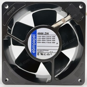 Ebmpapst 4666ZW 115V 230V 235mA 120mA 19W 18W Cooling Fan