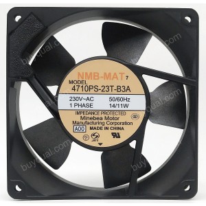 NMB 4710PS-23T-B3A 4710PS-23T-B3A-A00 230V 14/11W 2wires Cooling Fan