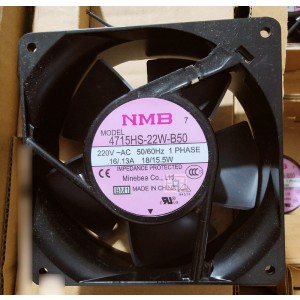 NMB 4715HS-22W-B50 220V 0.16/0.13A 18/15.5W fan