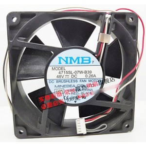 NMB 4715SL-07W-B39 48V 0.18A 3 wires Cooling Fan