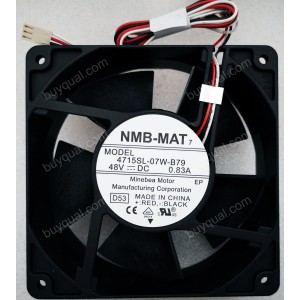 NMB 4715SL-07W-B79 48V 0.83A 3wires Cooling Fan