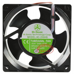 Bi-sonic 4C-200HS 200V 20/19W 2wires Cooling Fan