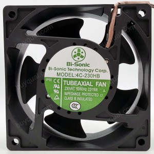 Bi-Sonic 4C-230HB 4C-230HS 230V 22/19W 2wires Cooling Fan