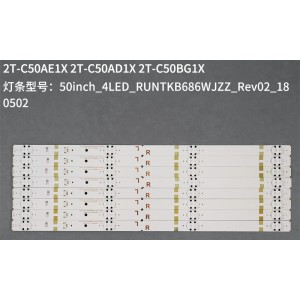 Sharp 50inch_4LED_RUNTKB686WJZZ_Rev02 LED Backlight Strips for 2T-C50AE1X 2T-C50AD1X - 8 Strips