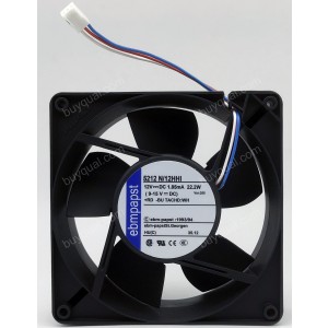 Ebmpapst 5212N/12HHI 5212N/12HH1 12V 1.85mA 22.2W 3wires cooling fan
