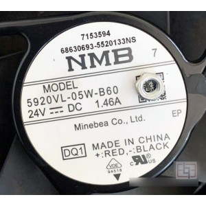 NMB 5920VL-05W-B60 5920VL-05W-B60-DQ1 24V 1.46A 2wires Cooling Fan