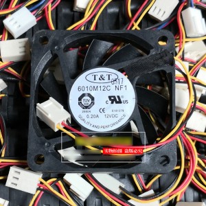 T&T 6010M12C NF1 12V 0.2A 3wires Cooling Fan