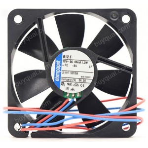 Ebmpapst 612F 12V 83mA 1W 2wires Cooling Fan