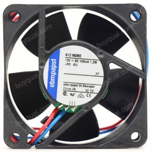 Ebmpapst 612NGME 12V 100mA 1.2W 2wires Cooling Fan