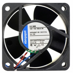 Ebmpapst 612NHR 12V 166mA 2W 2wires Cooling Fan