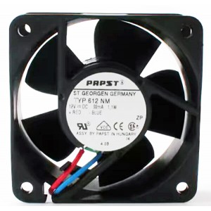 Ebmpapst 612NM 12V 92mA 1.1W 2wires Cooling Fan 
