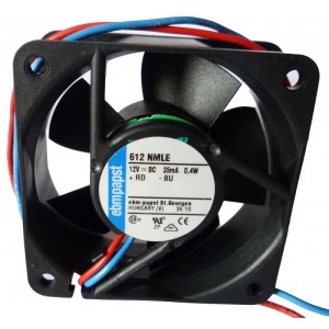 Ebmpapst 612NMLE 12V 35mA 0.4W 2wires Cooling Fan