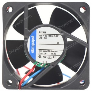 Ebmpapst 612NN 12V 133mA 1.6W 2wires Cooling Fan