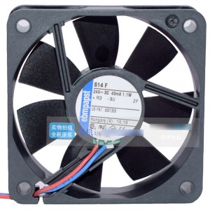 Ebmpapst 614F 24V 45mA 1.1W 2wires Cooling Fan