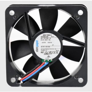 Ebmpapst 614F ( VWCB080FJDDS 9291708612 ) 24V 45mA 1.1W 2wires Cooling Fan