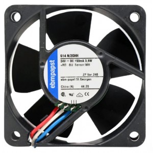 Ebmpapst 614N/2GHH 24V 120MA 2.9W 3wires Cooling Fan