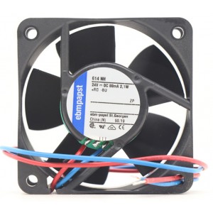 Ebmpapst 614NH 24V 88mA 2.1W 2wires Cooling Fan